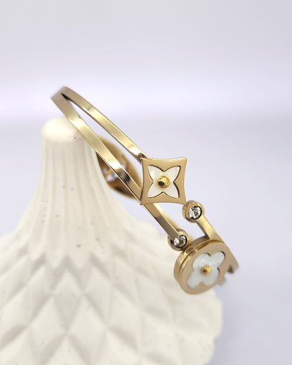 The Celestial Garden Cuff | Mother of Pearl & Crystal Cuff