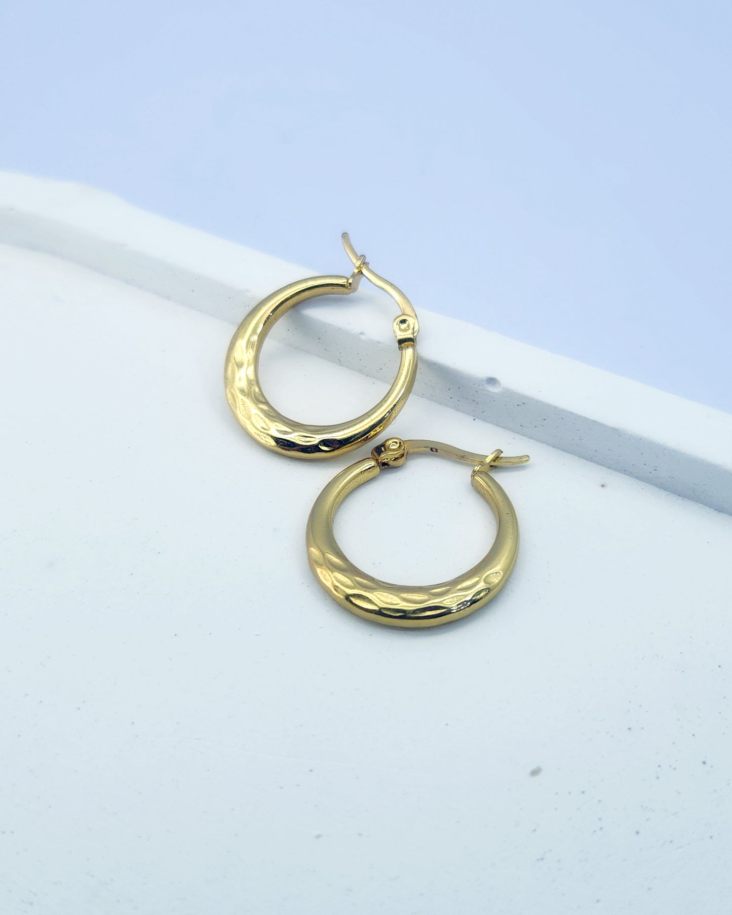 Textured Gold Hoop Earrings