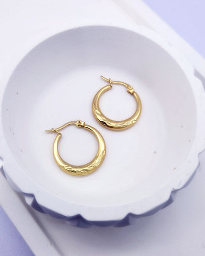 Textured Gold Hoop Earrings