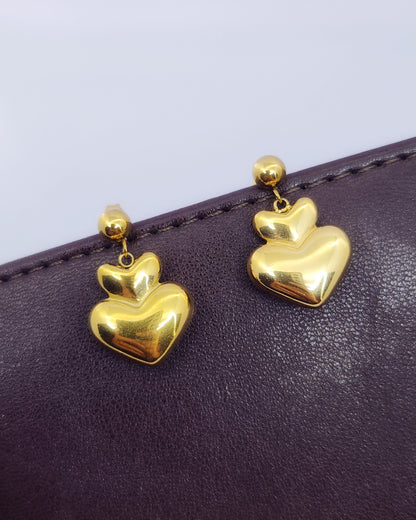 The Amore Drops - Double Heart Earrings