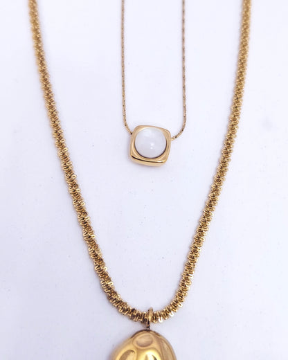 The Aura Layered Necklace | 18k Gold Plated Double Chain