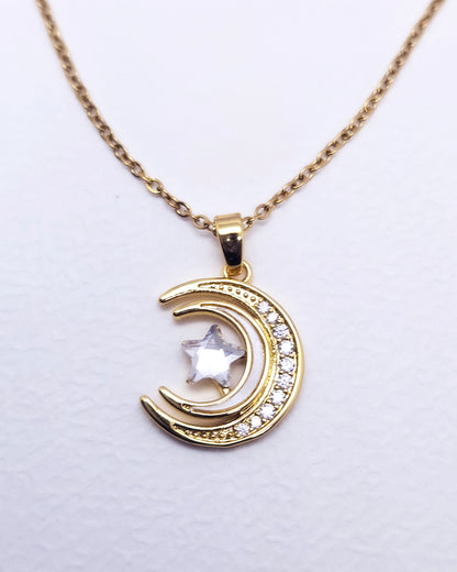 The Celestial Embrace Jewelry Set | 18k Gold Plated Moon & Star