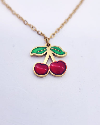 The Cherry Pop Jewelry Set | 18k Gold Plated Enamel