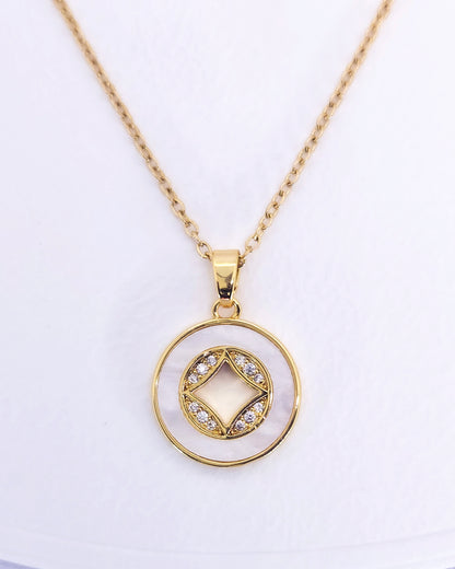 The Elysian Emblem Jewelry Set | 18k Gold Plated Mother of Pearl
