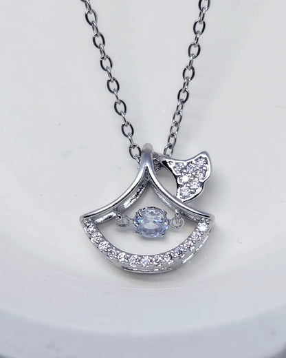 The Floating Ginkgo Pendant - Hypoallergenic Stainless Steel Necklace