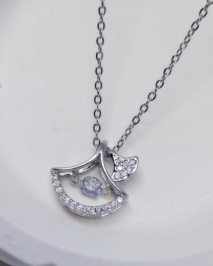 The Floating Ginkgo Pendant - Hypoallergenic Stainless Steel Necklace