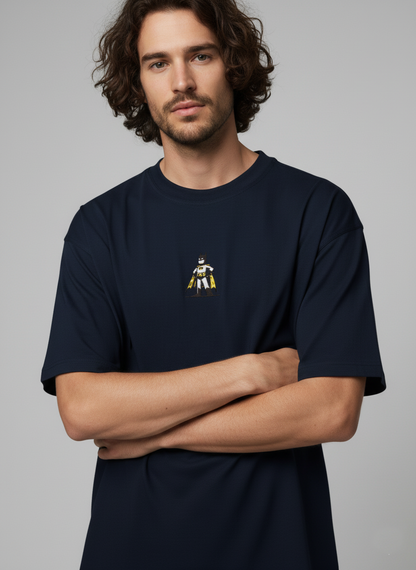 Batman French Terry Knit T-Shirt with Embroidered Design