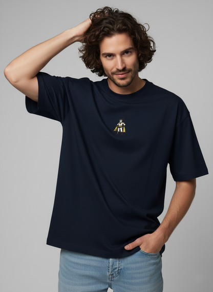 Batman French Terry Knit T-Shirt with Embroidered Design