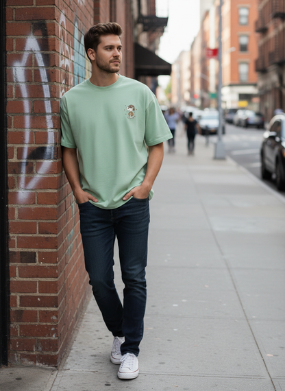 Snoopy "Aviator" Embroidered Oversized Tee | Premium French Terry-Knit