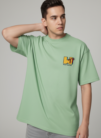 "What The F*ck" Embroidered Tee | Oversized French Terry 90s Parody Shirt