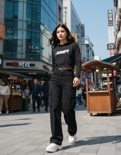 JUMP! K-Pop Inspired Crop Hoodie