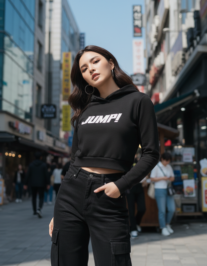 JUMP! K-Pop Inspired Crop Hoodie