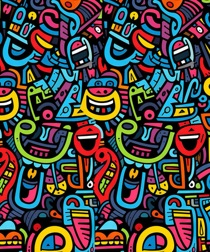 Smiley Motif Multicolor Bomber Jacket for Men
