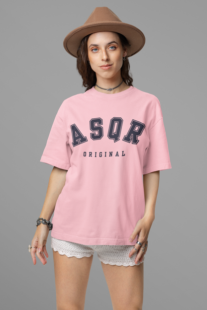 Asqr Original Unisex Tee – Oversized Fit, Premium Print, Light Hues