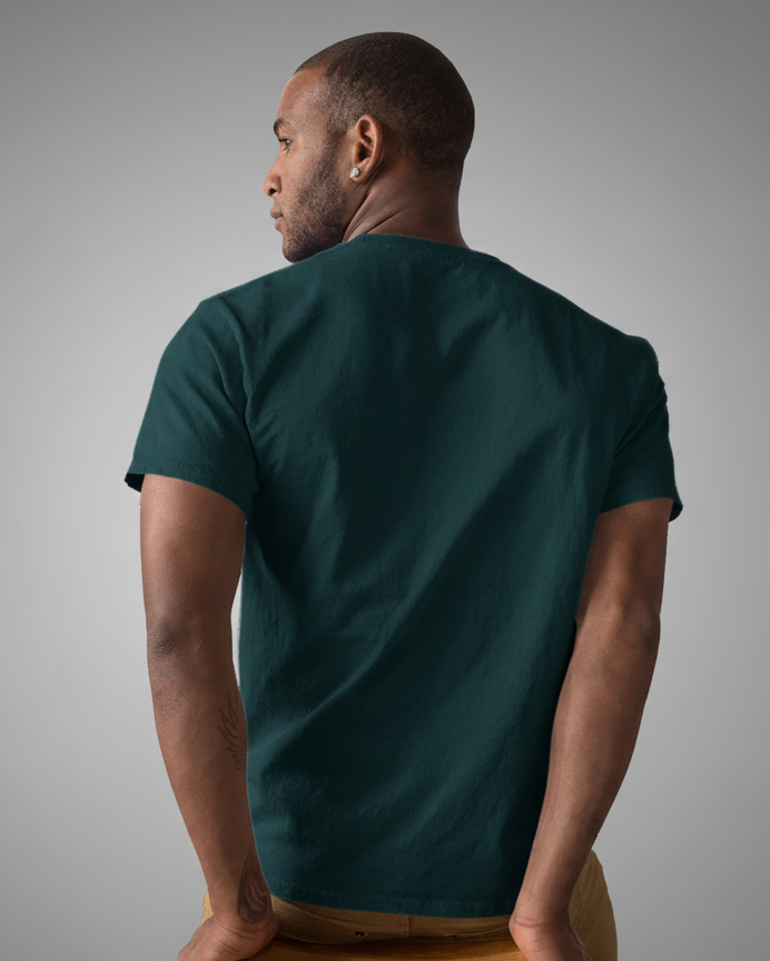 Men's Retro Horror Graphic Tee - "Road to Nowhere" Print | Petrol Blue