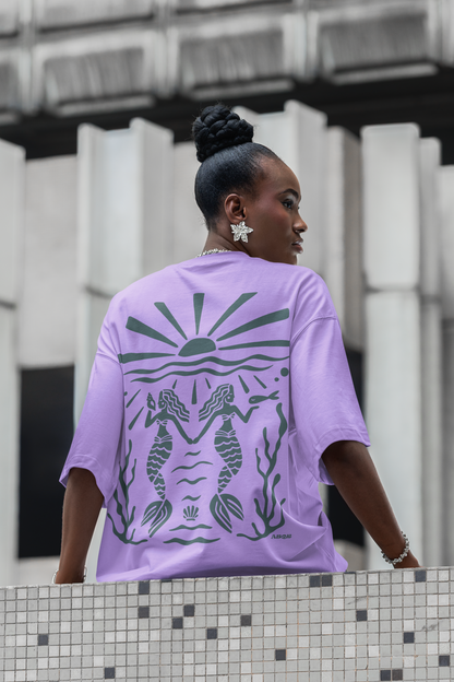 The "Deep Blue" Folklore Unisex Oversized T-Shirt