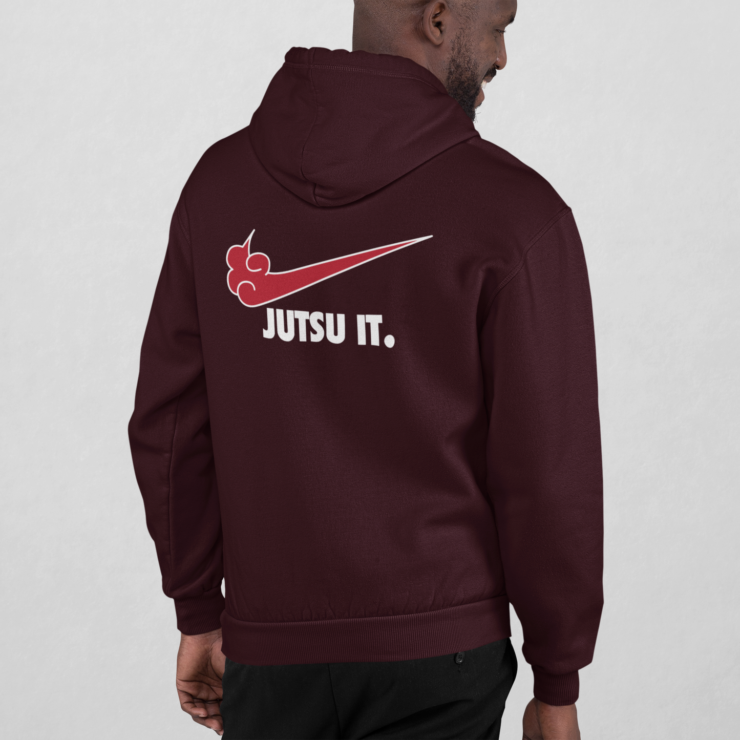 Maroon Ninja Vibes: Jutsu-Inspired Hoodie