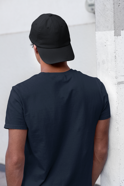 Ata Majhi Satakli Round Neck Half Sleeve Navy Blue T-shirt