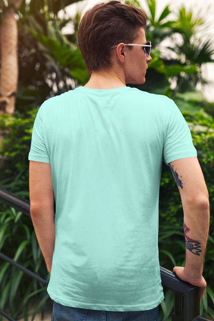 "Old Picture of Me" Round Neck Half Sleeve Mint T-shirt