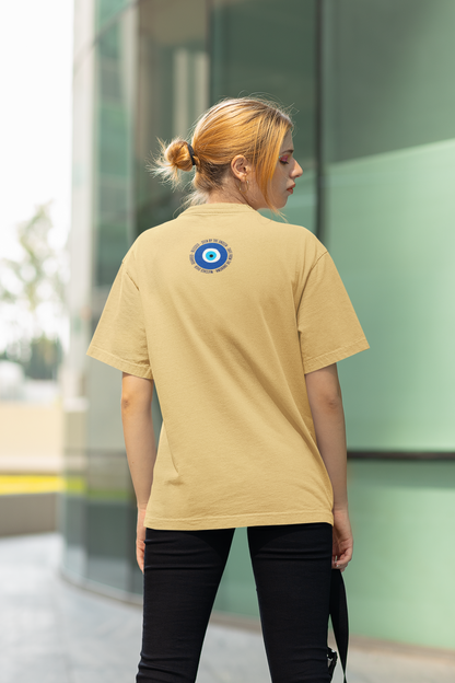 No Bad Vibes Evil Eye Oversized T-Shirt | Pure Cotton Spiritual Boho Tee