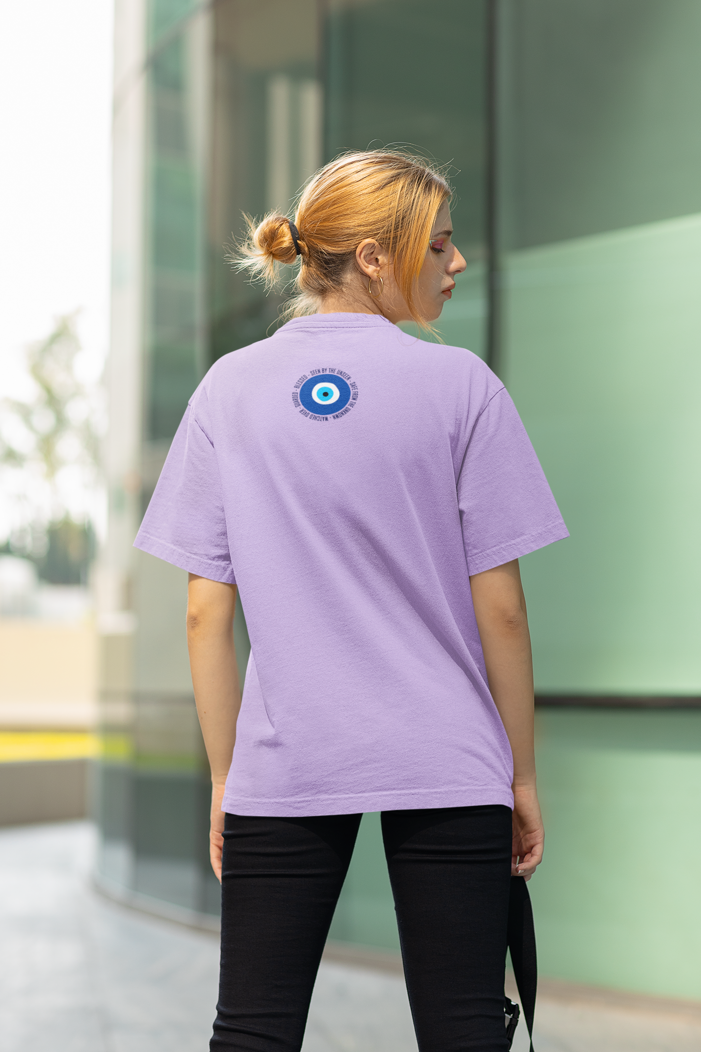 No Bad Vibes Evil Eye Oversized T-Shirt | Pure Cotton Spiritual Boho Tee