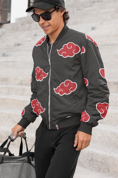 Crimson Akatsuki Cloud Men's All-Over Print Bomber Jacket