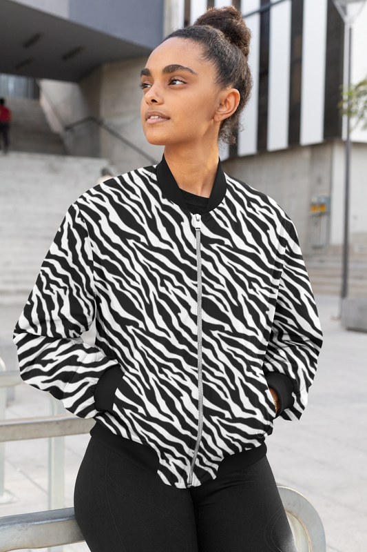 Striking Stripes: Zebra Print Women's Jacket