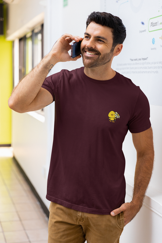 The "Daisy Chick" Tee | Premium Embroidered Shirt in Maroon