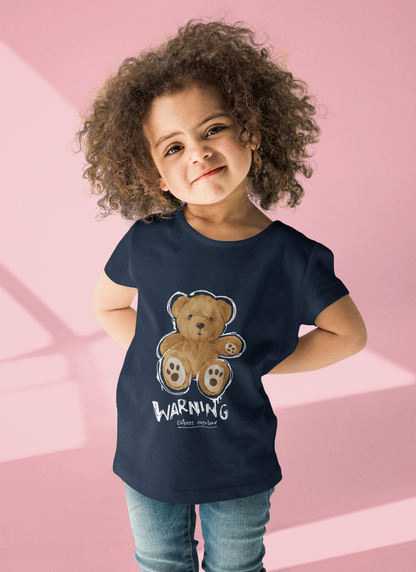 "Warning Cuteness Overload" Girls' Teddy Bear Graphic Shirt