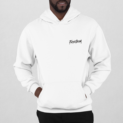 Freedom's Flight: Fiery Eagle Printed White Hoodie