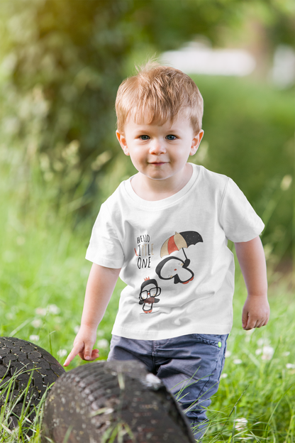 Cute Baby Boy Tshirt - Penguin T-Shirt "Hello Little One" Design