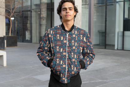 Aztec Vibes: Men's Tribal Pattern Bomber Jacket