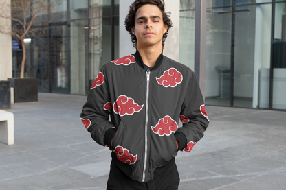 Crimson Akatsuki Cloud Men's All-Over Print Bomber Jacket