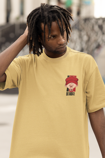 Streetwear Mustard Yellow T-Shirt – Oversized Fit with "Wasup" Print