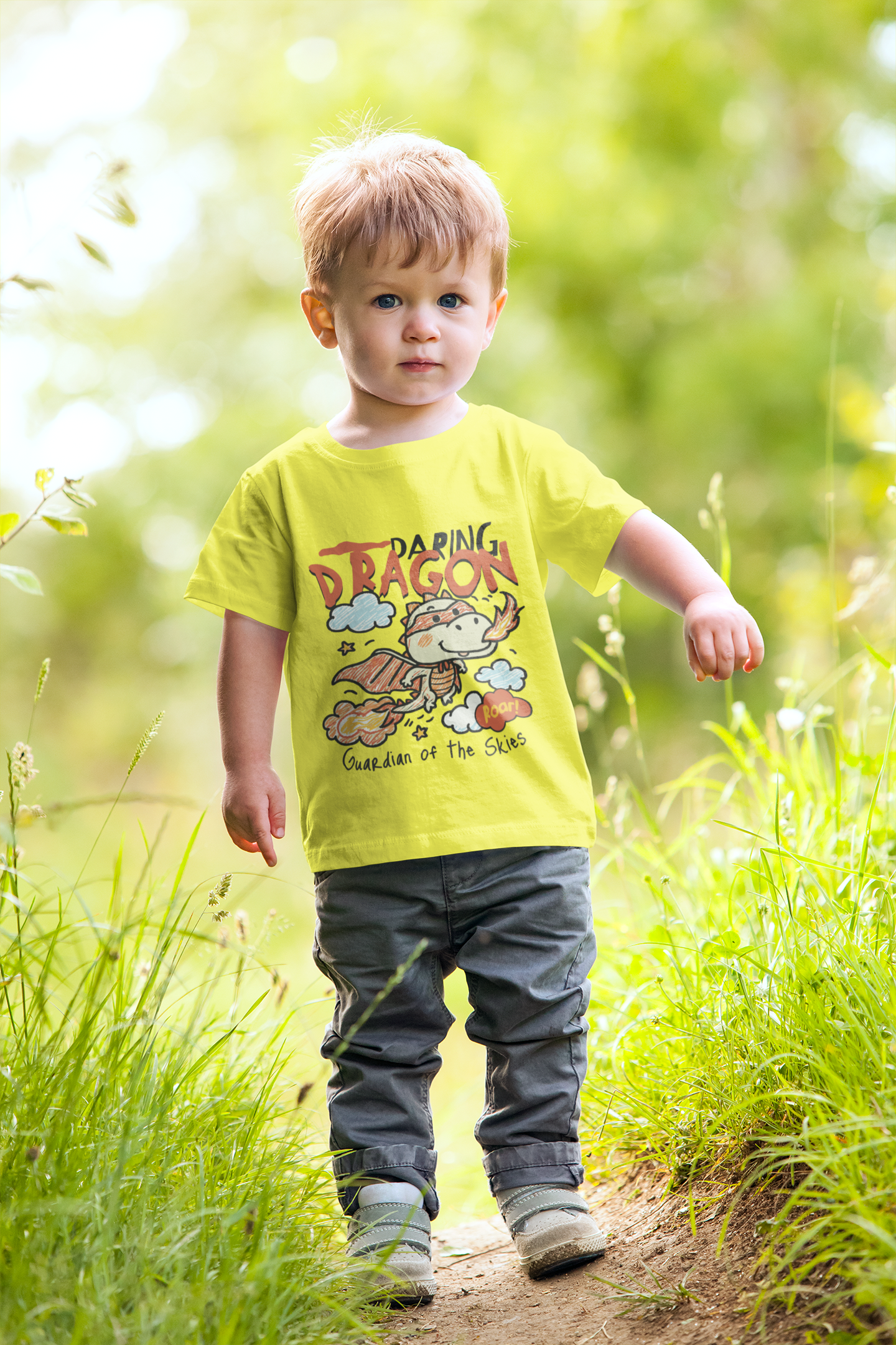 Cute Flying Dragon "Guardian" T-Shirt for Toddlers | 100% Cotton