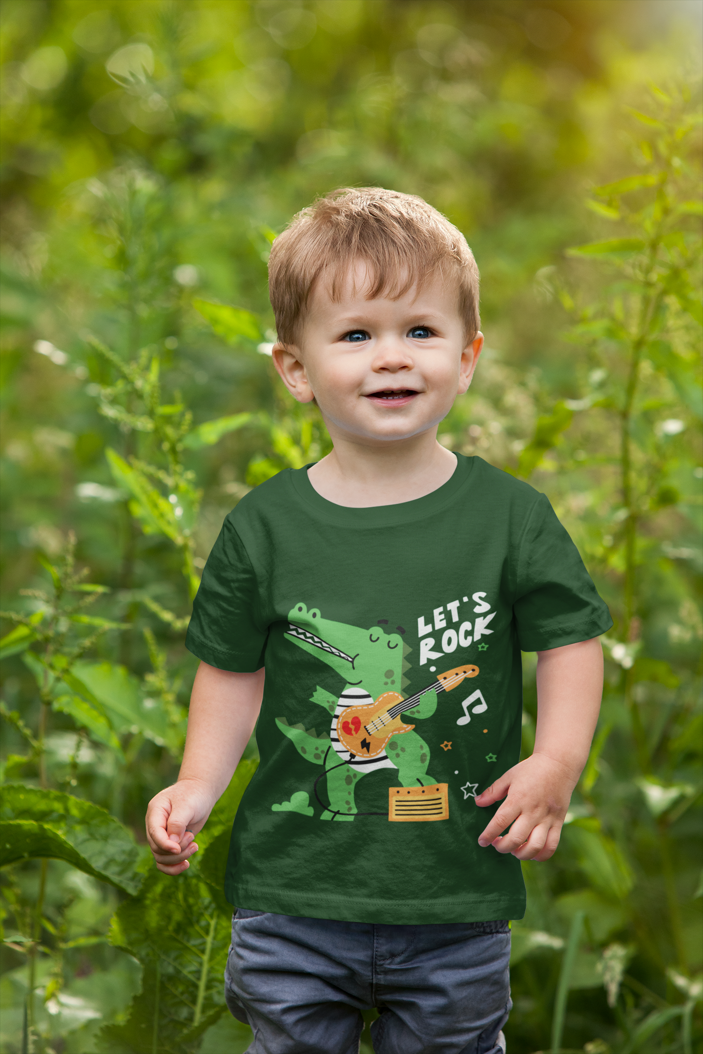 "Let's Rock" Alligator Toddler Tee – Funny 100% Cotton Kids Shirt