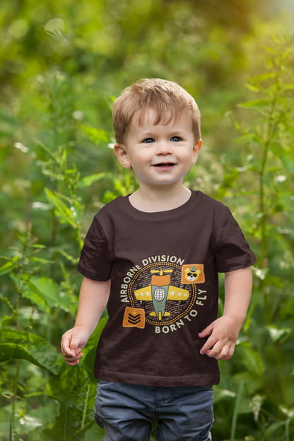 Cute Pilot Bear "Airborne Division" T-Shirt for Toddlers | 100% Cotton