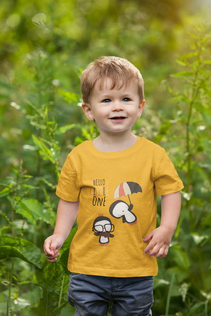 Cute Baby Boy Tshirt - Penguin T-Shirt "Hello Little One" Design