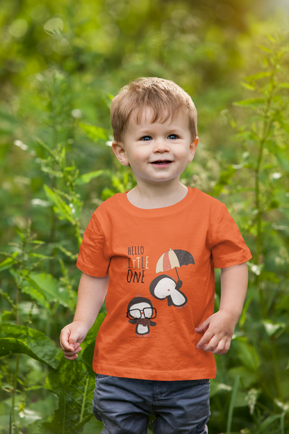 Cute Baby Boy Tshirt - Penguin T-Shirt "Hello Little One" Design