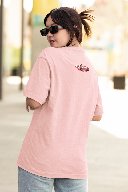 Baby Pink Oversized Unisex T-shirt With Chibi Harley Quinn