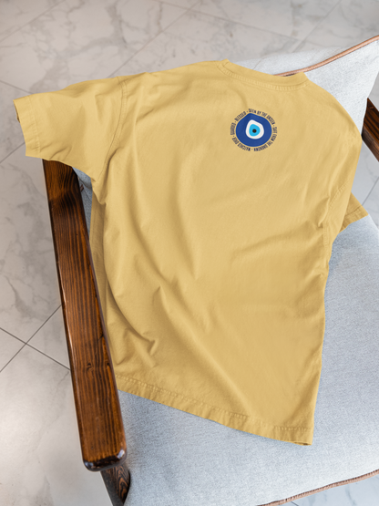 No Bad Vibes Evil Eye Oversized T-Shirt | Pure Cotton Spiritual Boho Tee
