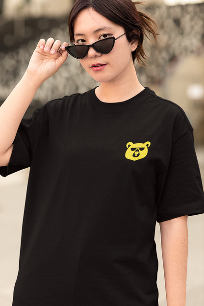 Black Oversized Unisex T-Shirt With "Chubby Bears" Print