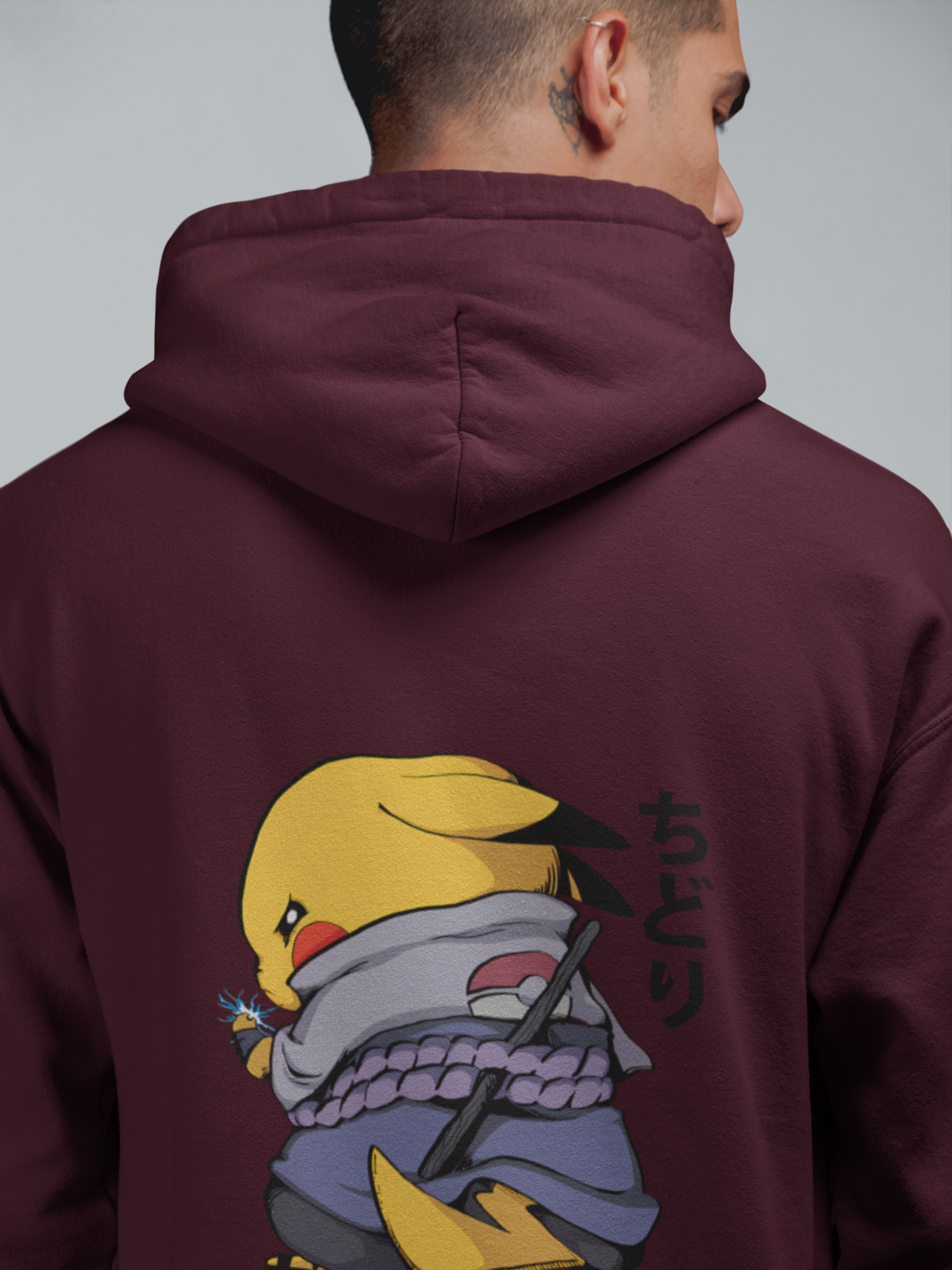 Thunderclap Ninja: Pikachu as Sasuke Maroon Hoodie