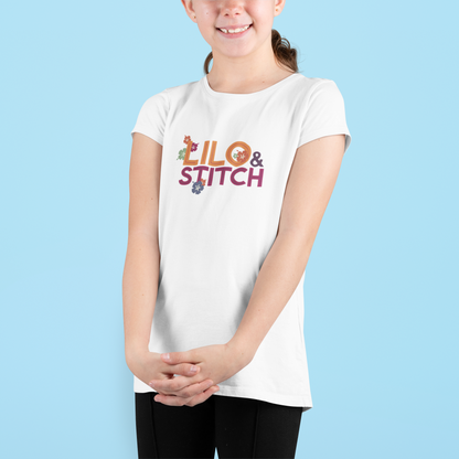 Disney Lilo & Stitch Hug T-Shirt | Girls' Tropical Floral Graphic Tee