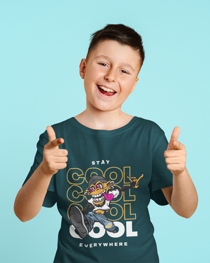 Funky Cartoon Monkey Dark Kids Shirt