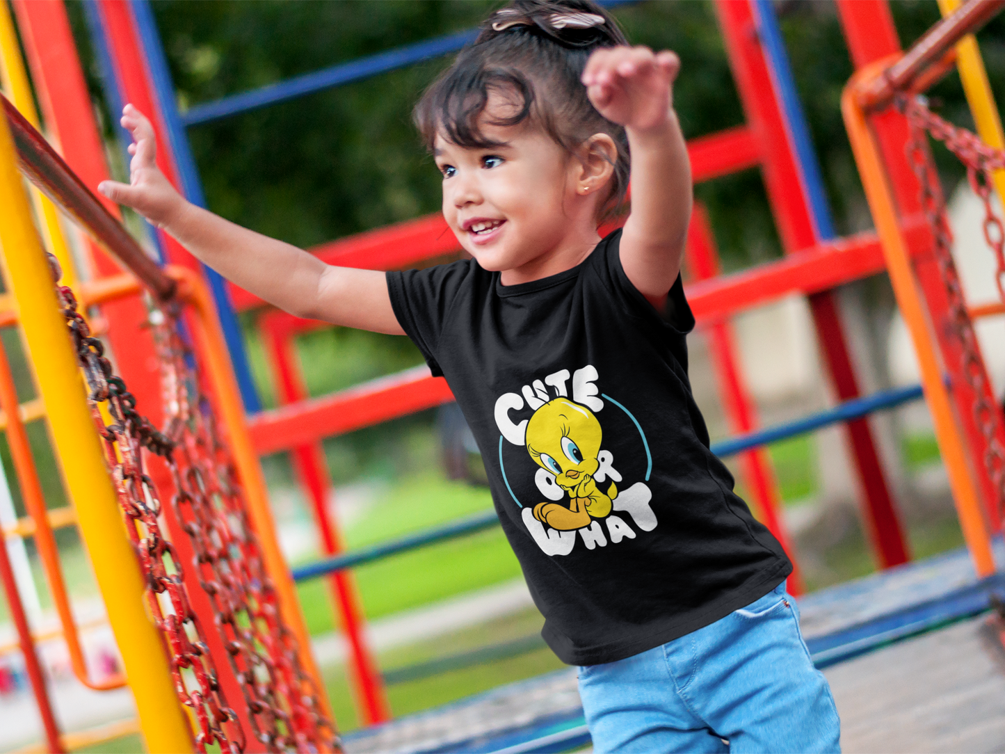 "Cute or What" Tweety Bird Tee for Girls - Soft 100% Cotton