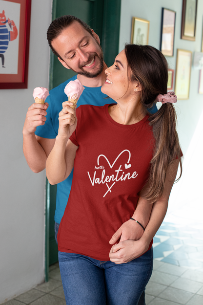 Hello Valentine: Romantic Red T-Shirt for Your Loved One