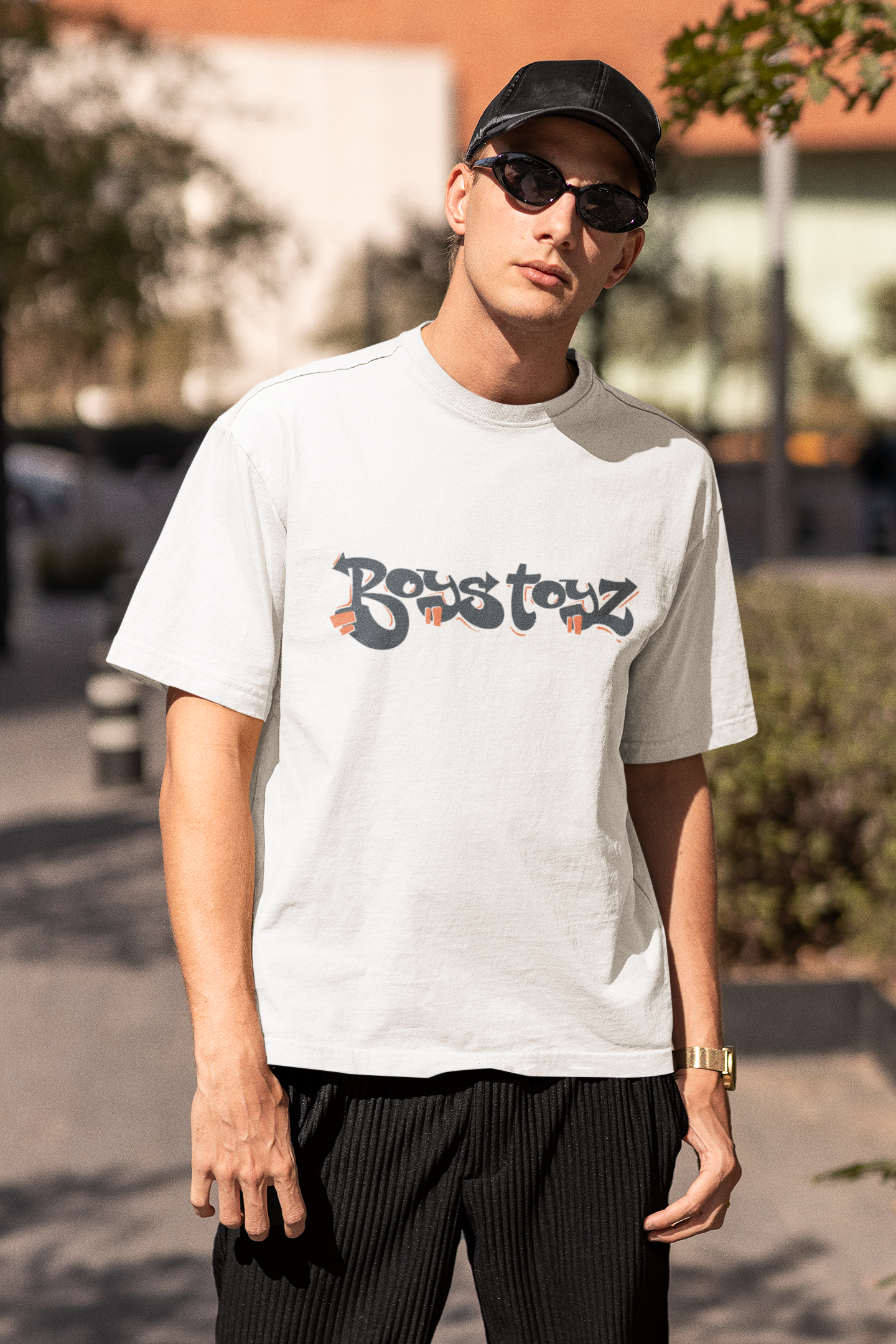 Uniquely Designed Oversized White Tee - "Boys Will Be Boys" – Comfortable & Cool