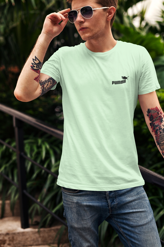 "Pumba" Logo Round Neck Half Sleeve Jade T-shirt