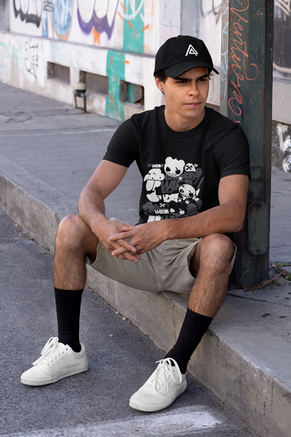 Monochrome Streetwear Graphic Tee | Men's Black Cotton "Upward // Zero Pressure" Shirt